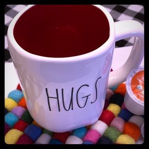 Rae Dunn Hugs & Kisses red coffee mug